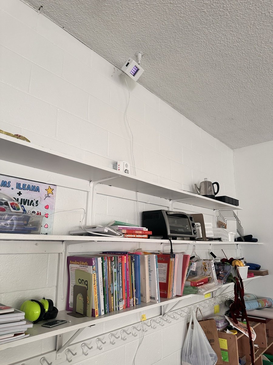 aerolamp's tweet photo. Classrooms are at the VERY top of our list of where we think far-UVC should be installed first. That is where contagious illness spreads the most and where far-UVC, like Aerolamp, can be the most impactful. 

@drethelin and @vivian_belenky installed two Aerolamps each in multiple classrooms at Springwell School, including the one @IleanaAlmog teaches in. (You don't actually need a CEO and lead scientist to come to your classroom and install these for you, we promise they're very simple to wall-mount!)

We have Aerolamps in our homes, too, but if you want our answer on where pathogens are circulating the most and could be stopped before they spread further into the community, schools are it!