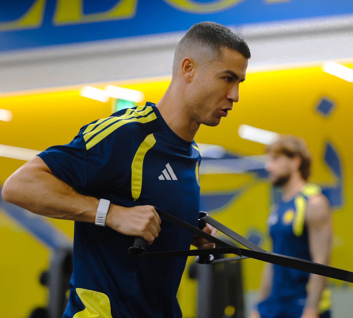 Sportsfansmedia's tweet photo. CR7 is back in Training and is happy https://t.co/JU6fKXklJX