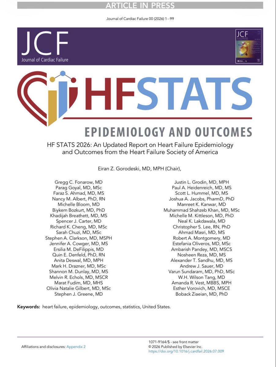EiranGorodeski's tweet photo. My sincere thanks to @HFSA and the @JCardFail for the opportunity to lead this work, and to an outstanding writing group of colleagues from across the country for their expertise and dedication. Read the full report: https://t.co/MR6fCR5Z2l #HFSTATS #HFSA2026 https://t.co/XV1GNldZzX