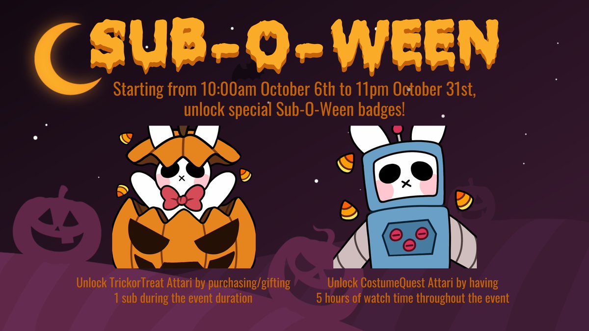 deathbybunny111's tweet photo. New schedule drop AND our first ever Twitch badge event! Come join in for some spooky games and get yourself a cute badge while you do! https://t.co/IlC2RDvgap
.
.
#streamoween #suboween #spookygames #monsterhunterwilds #pngtuber #twitchstreamer #youtubestreamer #artstream https://t.co/fZ5qsihoV6