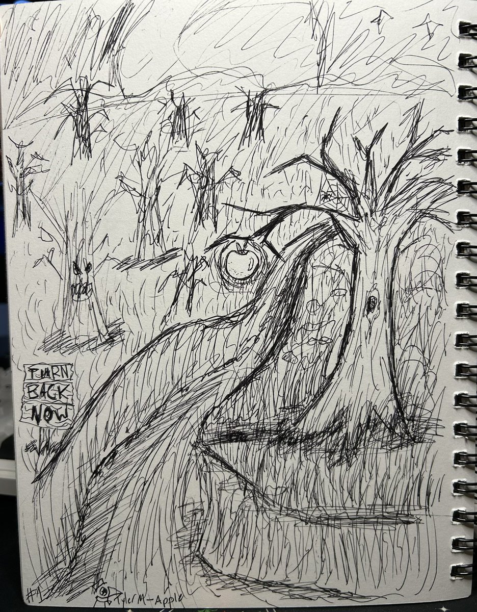 Tec11251's tweet photo. Lowkey should have posted the not great  art here earlier #inktober (Day 1: Apple) https://t.co/Z20BaGV0nU