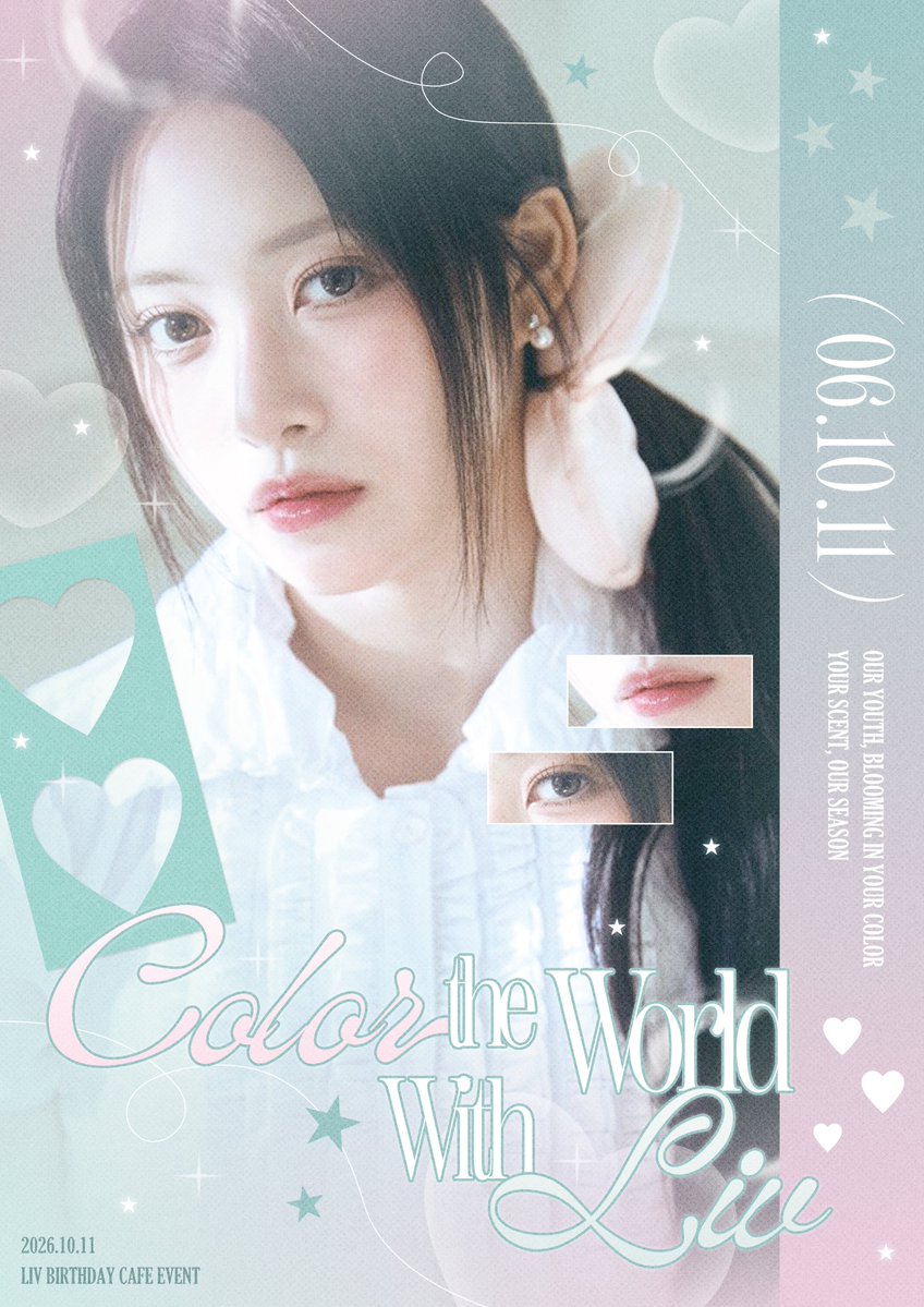 rescene_Day's tweet photo. #rt 추첨을 통해 2분께 안경닦이를 보내드립니다!

🫧COLOR THE WORLD WITH LIV🫧

리브의 특별한 하루를 함께하기 위해
작은 생일 이벤트를 준비했습니다. 🎂💐

📅 2026.10.09~2026.10.11

많은 관심과 방문 부탁드립니다. ♡
우리의 계절을 함께 물들여 주세요. ✨

리센느 리브 생일카페 리브생카 https://t.co/YzbGPzzzlv