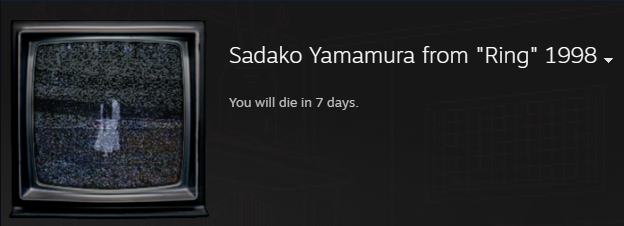 burgermoogle's tweet photo. tried playing dbd for the first time in like idk 2 months and i went against a scary sadako only to find out i went against the real life Sadako Yamamura from "Ring" 1998....................................... https://t.co/50Q8O48UVZ