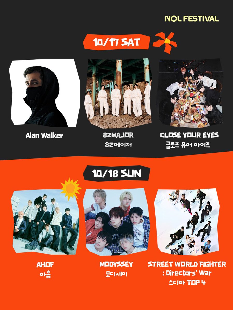 ahofnewsx's tweet photo. [261006] @.nol.festival

AHOF, Alan Walker, 82MAJOR and more are confirmed for the ‘NOL FESTIVAL’ Meet &amp; Greet on Oct 17-18.

More information via Instagram:
🖇 https://t.co/XOkcsX4w3k

#AHOF #아홉 @AHOF_official https://t.co/0k8g46dvZh
