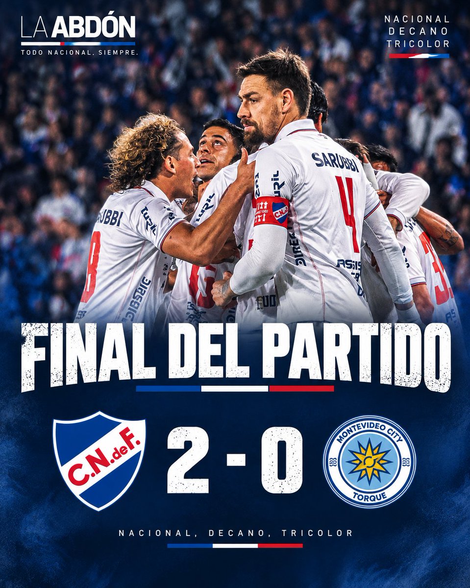 laabdon's tweet photo. 𝐆𝐀𝐍𝐎𝐎𝐎𝐎𝐎𝐎𝐎́ 𝐍𝐀𝐂𝐈𝐎𝐍𝐀𝐋 🇳🇱👊

Tremenda victoria del Decano en el Gran Parque Central 

Con goles de Viera y Gómez, Nacional ganó y se prende en el Clausura 

#NAC 2-0 #TOR
#ElClubGigante 🇳🇱
#LaVidaPorNacional ♥️ https://t.co/xPoZ5TzYp5