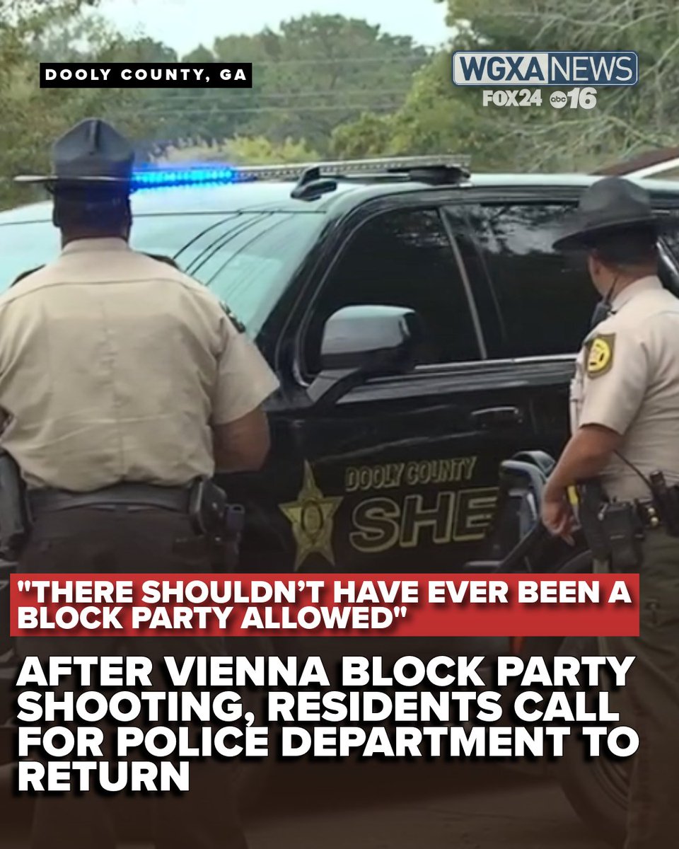 WGXAnews's tweet photo. Residents in Vienna are raising concerns about public safety and the city's lack of an operating police department after a mass shooting in Dooly County left two people dead and dozens injured.
READ MORE | https://t.co/GUgW9kbPBm
#DoolyCounty #Vienna #LocalCrime #WGXA https://t.co/25UIJLrRA6