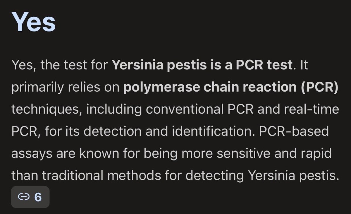 VictorFromDE's tweet photo. Is the test for Yersinia pestis (the bacterium blamed for the “Black Death” or plague pneumonia) a PCR test?

Drum role please 🥁

Yes.

Many of us understand exactly what that means. All it takes is for people to start getting tested and we will have an “outbreak”.

BTW, many doubt the story about fleas and rodents causing the “Black Death” in Europe in the 1300s. It doesn’t make sense for certain reasons (that requires it’s own thread). Before the late 1800s, fecal contaminated water caused Cholera outbreaks that killed millions worldwide. Do you know they didn’t find out that contaminated water was the cause until the mid to late 1800s. Therefore, I don’t totally believe the flea and rodent narrative. It could have been the food and water (perhaps contaminated with rodent droppings).

If you get tested for it, you are an idiot.
