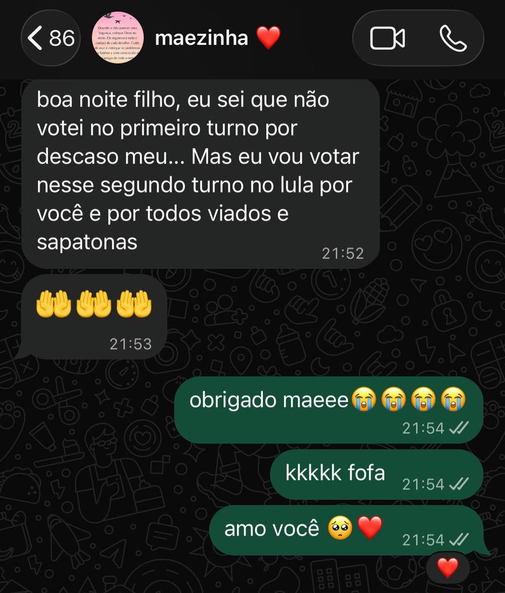 89kaspbk's tweet photo. a mensagem mais fofa que recebi na vida no meio desse caos político 🥹 https://t.co/YXx0pzfwMq