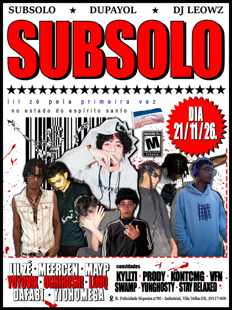 sssubsolo's tweet photo. SIMPLESMENTE SUBSOLO + THE POINT + @leoowzz + DJ DUPAYOL

21/11/26 das 22h às 04h
INGRESSOS A PARTIR DE R$ 20

HEADLINER @lilzemusico juntamente com NOMES INCRÍVEIS DO UNDER CAPIXABA

LINK DE VENDA DE INGRESSO NA BIO. https://t.co/7guqAxdtZC