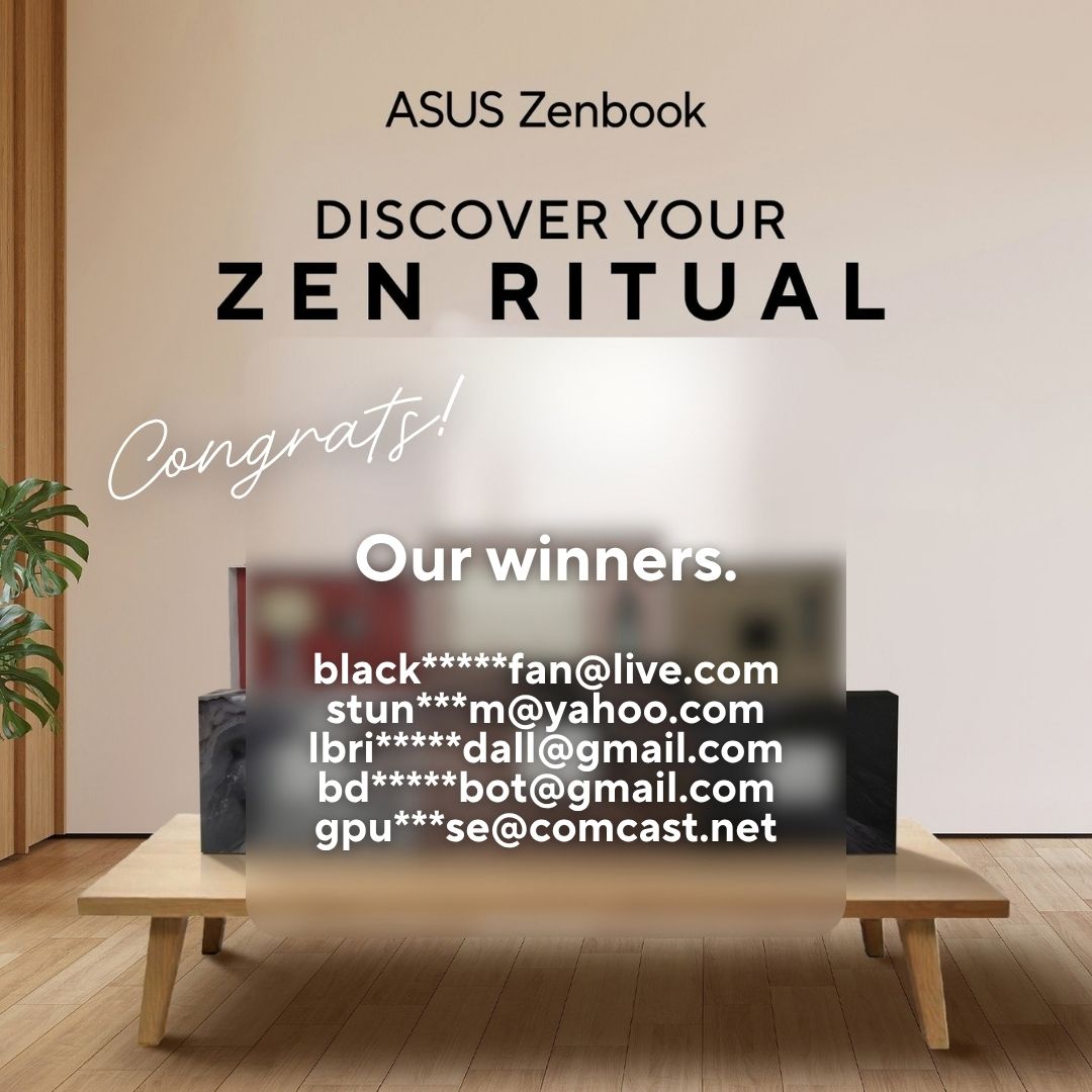 ASUSUSA's tweet photo. This week's Zen Ritual winner has been found. 🧘
They took the quiz, discovered their #ZenRitual and just unlocked the special Zen Ritual boxes.
Haven't taken it yet? Find your Zen Ritual | Join here https://t.co/87dtHXBhOc for a chance to win next week.
#ASUSZenbook #FeelZen https://t.co/hRH0aEJRM9