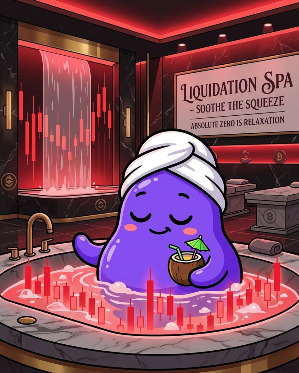 DelHopium's tweet photo. 🟣 The water feels amazing once your leverage hits zero!

#DelHopium #MarginTrading #CryptoMemes https://t.co/yxT1XJKuI7