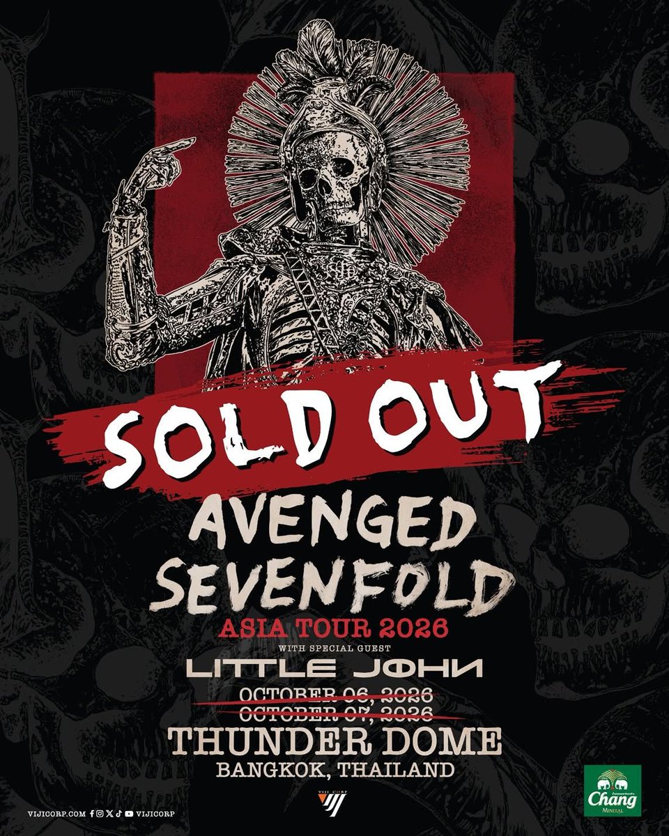 mtgh's tweet photo. TODAY: @TheOfficialA7X in Thailand by @vijicorp. [SOLD OUT] https://t.co/TH3DDVSUfx