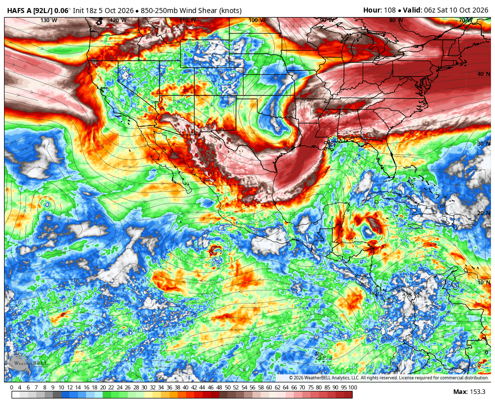 weathertrackus's tweet photo. Without an organized center on Invest 92L at this time, models will be all over the place, and subject to major changes over the next couple of days (at least), so take this guidance with a big grain of salt.

There is general consensus from the storm-specific Hurricane models, along with the AI guidance (and even recently the global NWP guidance) that 92L could strengthen and make landfall somewhere along the Central Gulf Coast.

It's too early to know how strong 92L (potentially future Isaias) will be, due to the uncertain interactions with strong shear and dry air. The Hurricane models (HAFS-A/B shown here) depict dry air getting pulled into the storm before landfall this weekend, which will most likely cap intensity, if shear doesn't do it sooner.

As with any TS/Hurricane landfall (again, intensity is very uncertain at this time, and we won't have a solid range for at least the next couple of days), strong winds, heavy rain/flooding, storm surge, and tornadoes will be possible.

Like we've mentioned earlier today, those along the Central Gulf Coast, generally from the TX/LA border, east through the Florida Panhandle should be in a WATCH position. Monitor the guidance and official forecasts from the National Hurricane Center, and be ready to prepare, should a Tropical Storm or Hurricane impact become more likely, and as the guidance narrows.

There is no need for worry or panic at this time, but now is a great time to make sure you have your seasonal/long-term preparedness items in order, so that should you have to prepare for a potential impact later this week, you'll be able to focus on the short-term items.