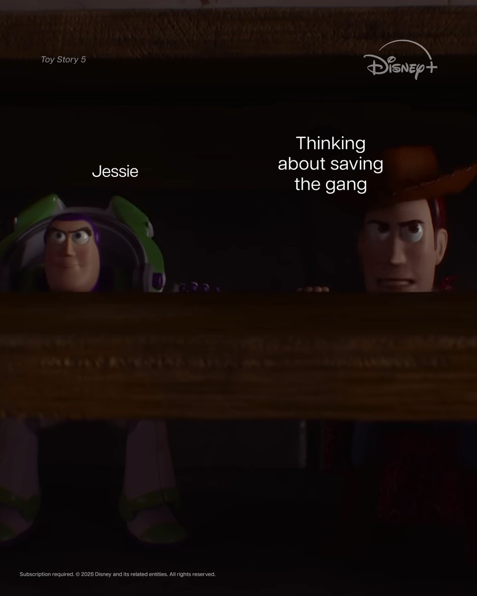 DisneyPlusMY's tweet photo. Saving the gang can wait… Buzz has something else on his mind. 😂

Stream #ToyStory5 on #DisneyPlusMY. https://t.co/MnI4oIL0ZP