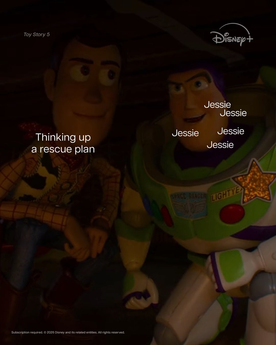 DisneyPlusMY's tweet photo. Saving the gang can wait… Buzz has something else on his mind. 😂

Stream #ToyStory5 on #DisneyPlusMY. https://t.co/MnI4oIL0ZP