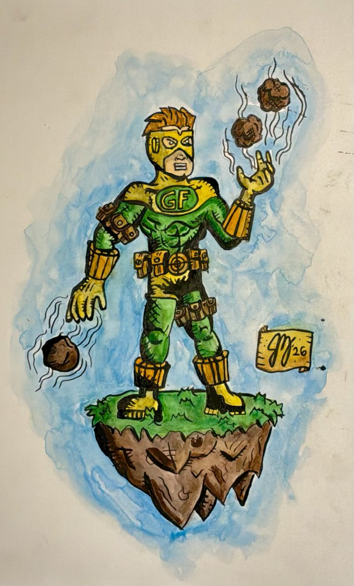 JohnJohnJohnIII's tweet photo. Inktober2026 Day 5
#inktober26 #pouchtober #GeoForce #dccomics #Watercolor https://t.co/F9e3zdEIwj