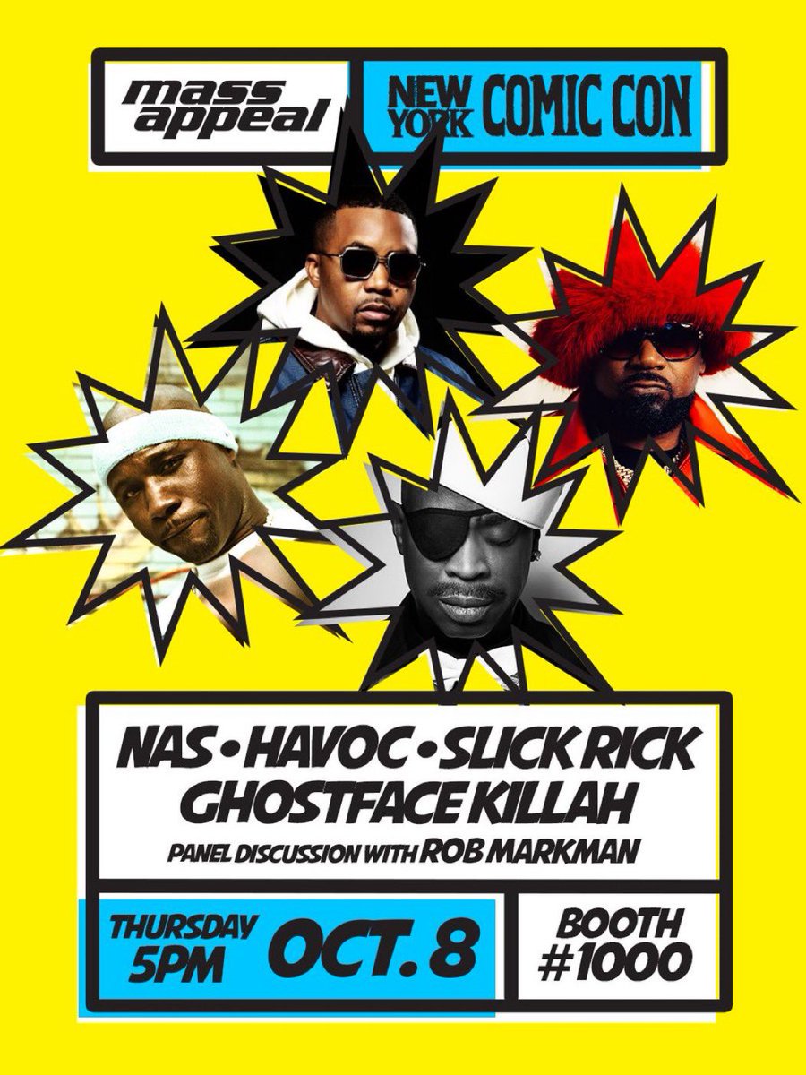 RobMarkman's tweet photo. I’m pullin’ up to NY Comic Con with a couple of LEGENDS. @MassAppeal @Whatnot what up?! https://t.co/J95Yms0LLM