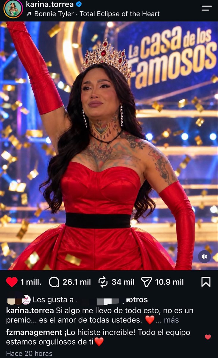 karivalaktorr's tweet photo. La publicación de Karina ha llegado AL MILLÓN 😍🔥

— Mi G A N A D O R A 🏆🤍 @Soykaritorres 

#KarinaTorres https://t.co/s8RvpL4FMj