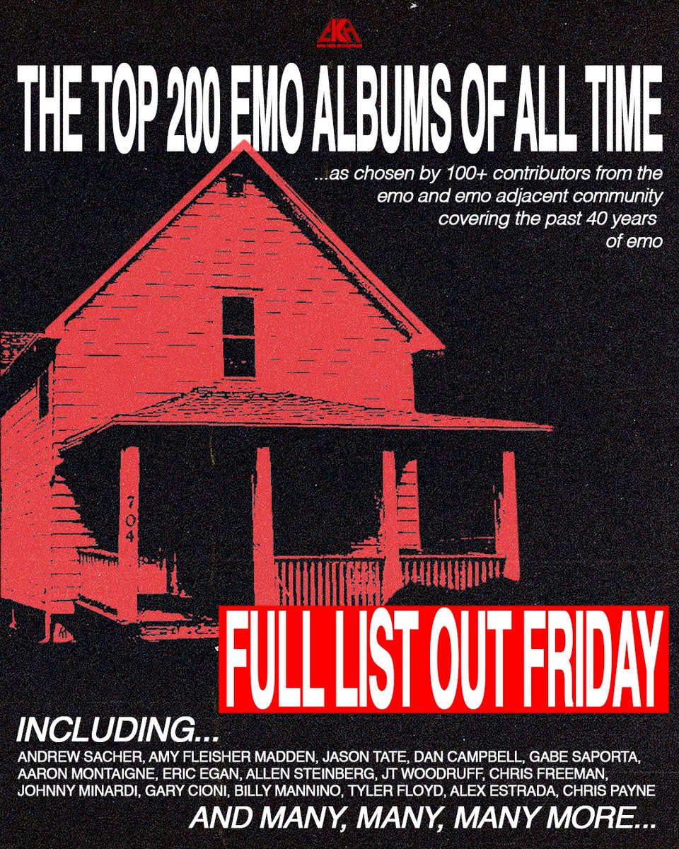 EmoKidsAnonPod's tweet photo. so for the last few weeks we’ve been putting together this project celebrating the greatest emo albums of all time. full list comes out friday. https://t.co/uVuckgzmyQ