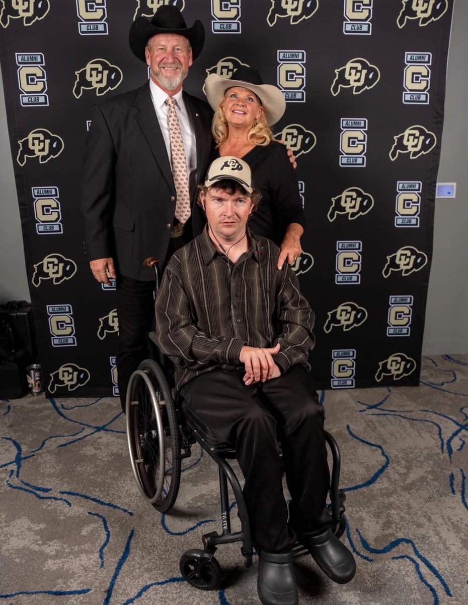 MJBuffsVoice's tweet photo. The Johnson 3 at the 2026 CU Ski Ball!🎿🦬🦬🦬🎙️ https://t.co/sNW4E8YMpm