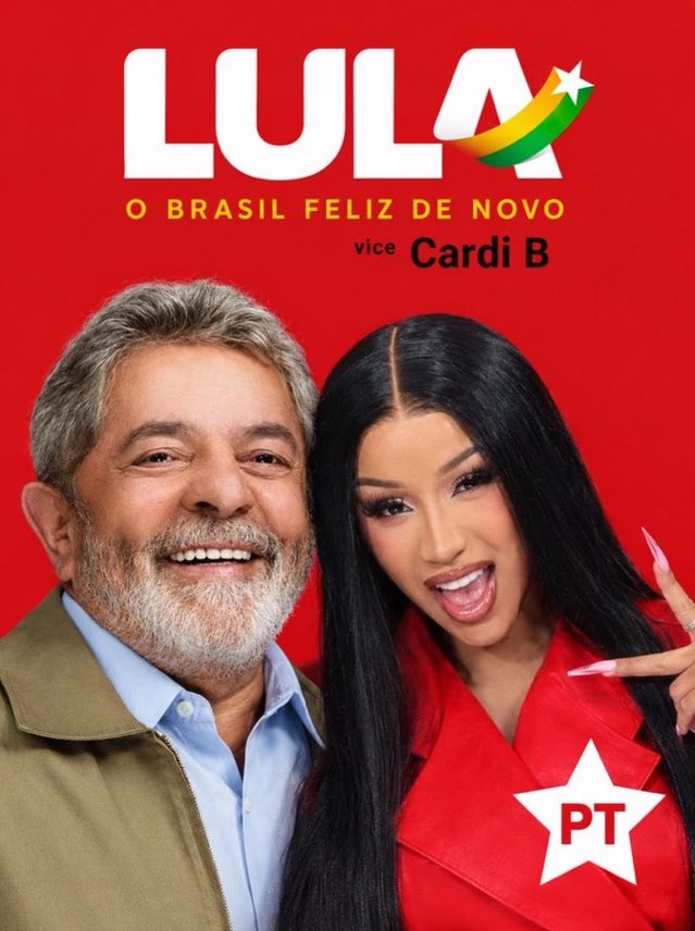 infocardib's tweet photo. SEGUNDO TURNO É LULA 13! 

A GENTE VAI CONSEGUIR! ⭐️
#FandomsComLula https://t.co/hUEu031IEj