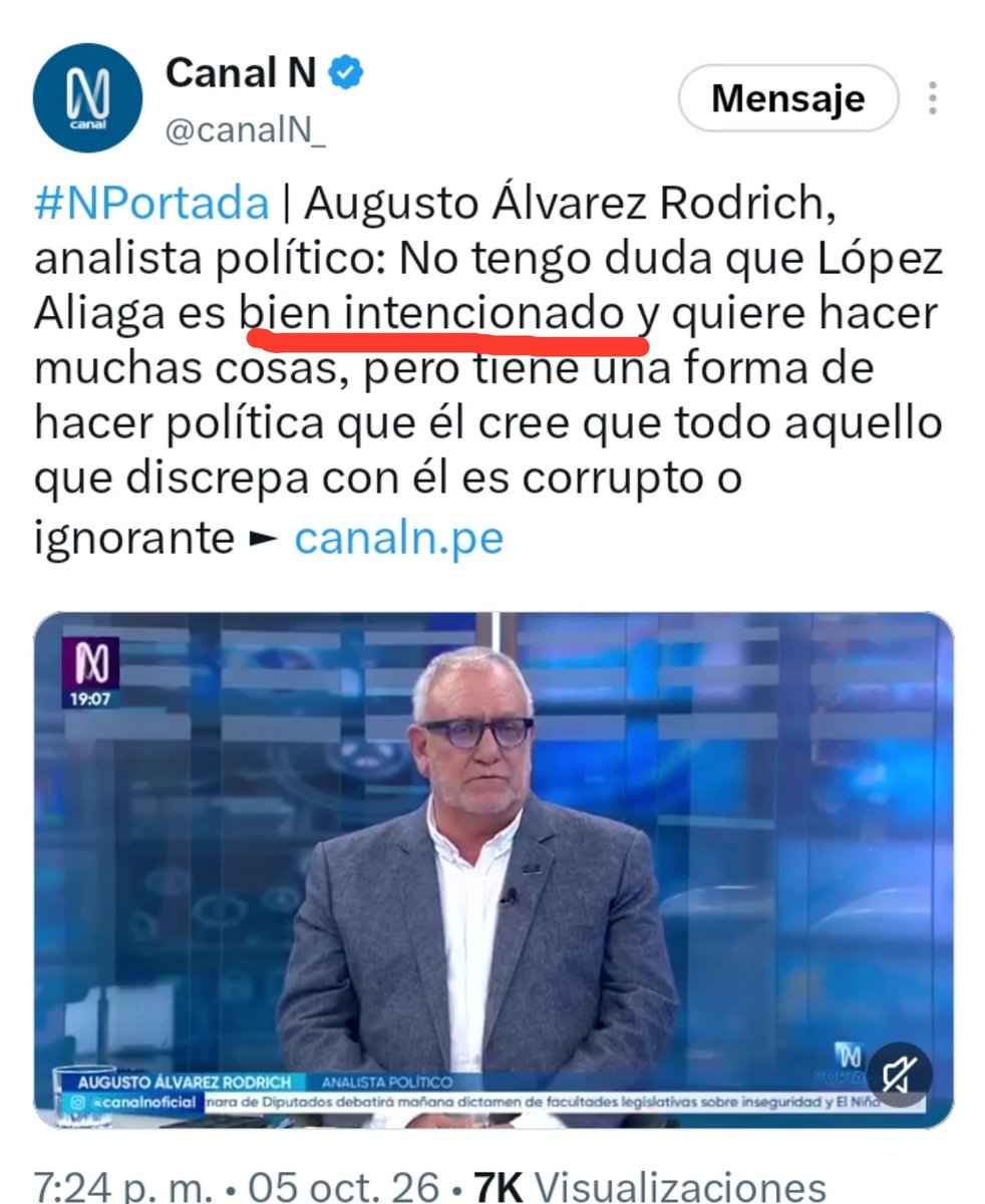 crebosio95's tweet photo. Si alguien de izquierda "rompe la institucionalidad", no tardan en advertir que la democracia está en peligro y el político en cuestión nos quiere convertir en Venezuela. 

Pero como lo hace un pituco blanco conservador, como López Aliaga, NO DUDAN que es bien intencionado 😂 https://t.co/UMBZqOsub9