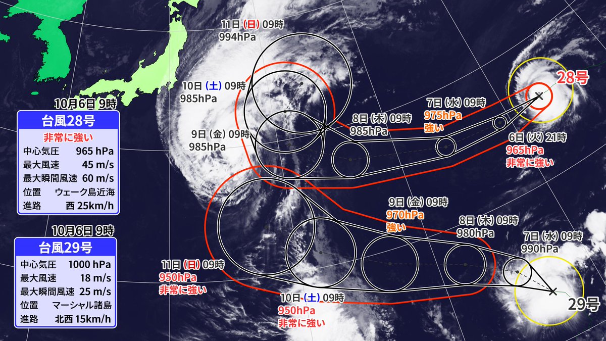 makotokawazu's tweet photo. 台風28号は早めに北上してくれそうだが、29号はどうなるか https://t.co/g6PPNUjDkz