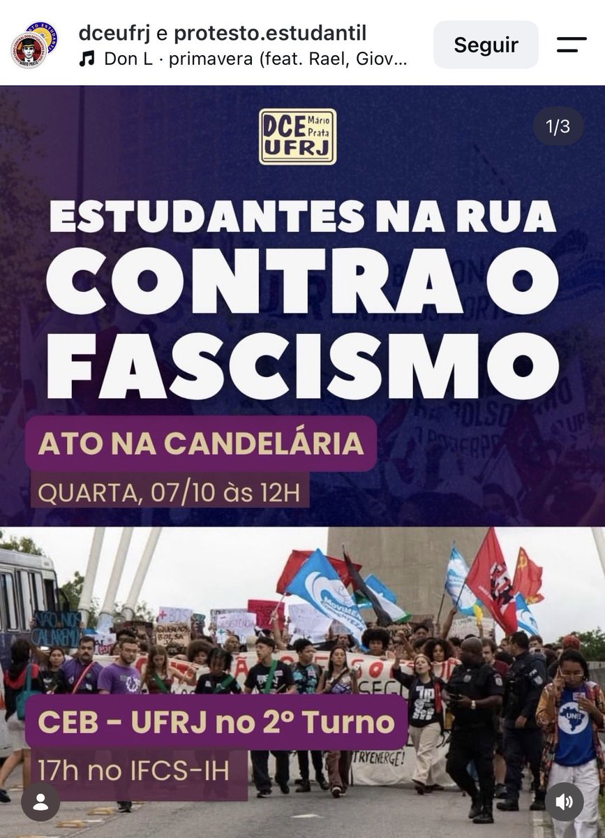 AnittaGlobal01's tweet photo. A JUVENTUDE ouviu e vai se unir para salvar esse país! ⭐️

O próximo ato é da UFRJ! 1️⃣3️⃣

Estudantes na rua contra o fascismo, na Candelária! Quarta, dia 7/10, às 12h🚨 https://t.co/9urM9KV6xi