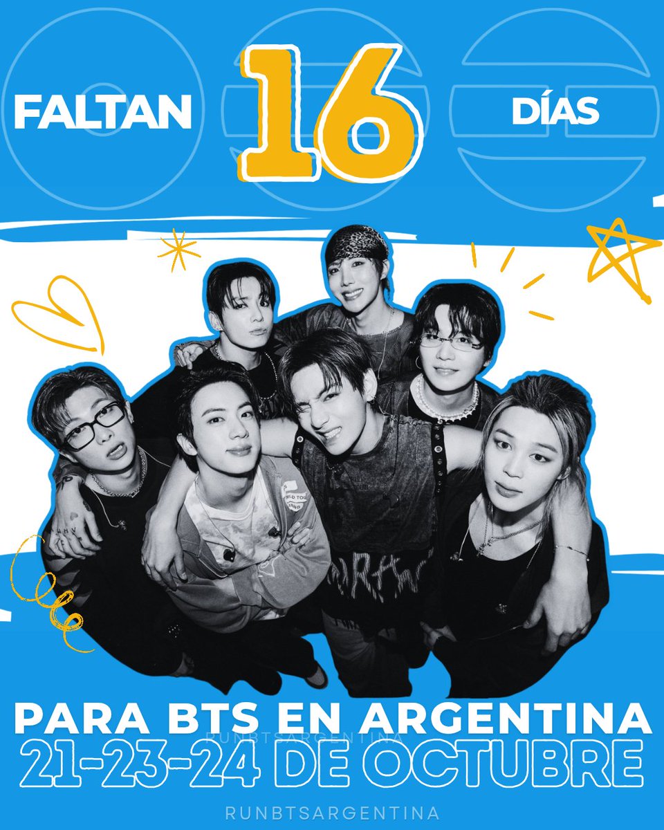 RunBTSArg's tweet photo. Falta solo 16 días para el primer concierto de BTS en Argentina 🇦🇷

16 DÍAS PARA BTS EN ARGENTINA 
#BTS_WORLDTOUR_ARIRANG_BUENOSAIRES
#BTSEnBuenosAires
#BTSENARGENTINA2026 https://t.co/rNC4T1wy1q