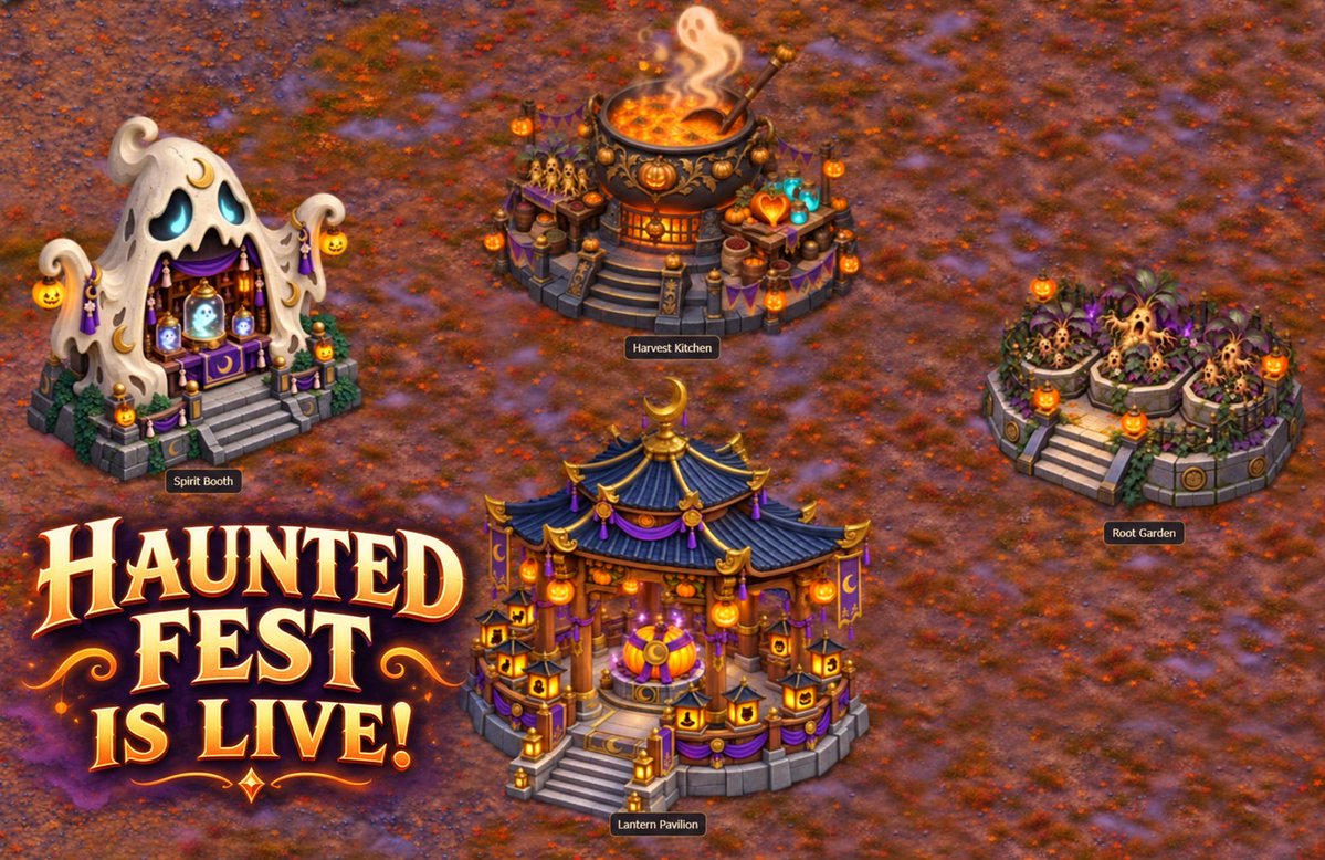 Kojin_gg's tweet photo. 🎃 HAUNTED FEST IS LIVE!

Breed with Harvest Soup for a 10% chance at our new House Harvest + special Scarecrow traits!

🏰 Collect 13 pumpkin faces to unlock the Pumpkin Fortress skin.
👑 Breed &amp; hatch to compete for 250,000 CROWN!
Play now: https://t.co/G5eORusx9Q https://t.co/GHiFqX6YHn
