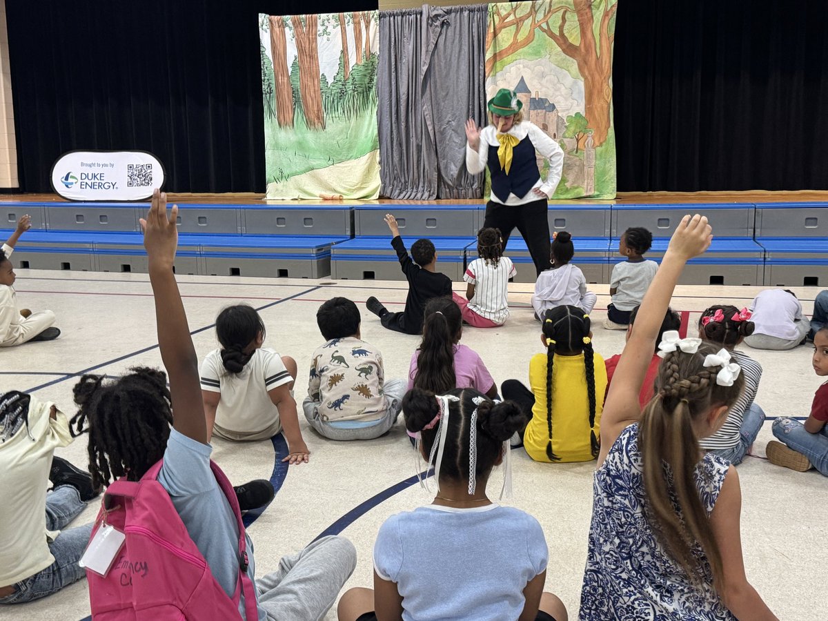 DiggsLatham's tweet photo. Thank you #BrightStarTouringTheatre and @DukeEnergy for bringing an interactive play to our K-2nd graders and using a Pinocchio Parody to teach them about energy conservation. #wsfcs https://t.co/ymU9XR9bge