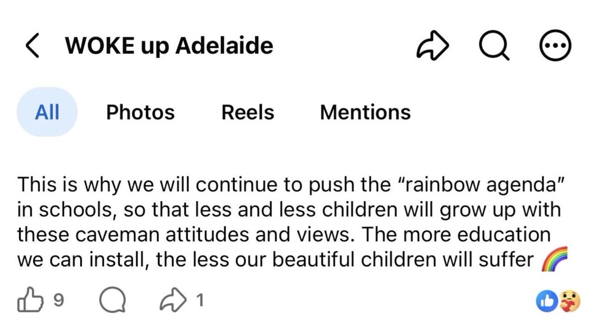 TruthtellerADL's tweet photo. WOKE up Adelaide (Groomers) 

This is why all parents must remain vigilant. These type of people are coming for your kids. They want you to be and think like them, you can see right here again. 

Extremely dangerous attitudes to have around young minds. Especially children that aren’t your own. 

As we’ve seen before, when you defend your own 4 year old child. Trans ACTIVISTS even arrive at kindergartens and primary schools to fight against you. 

When you’re willing to chuck a skirt on and dye your hair blue, you really have to question the decision making abilities and ultimately their mental capacity. 

After all, these people do vote for The Greens SA and Australian Labor Party, so something’s not right there already! 

#LeaveOurKidsAlone #2genders #blowflies #Leftards #phasingout