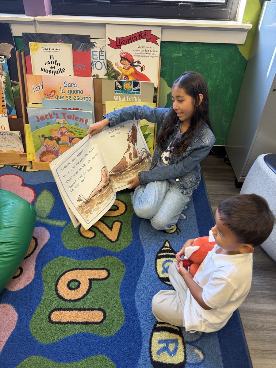 CowartLibrary's tweet photo. Started up the Reading Buddies club this year with 5th graders and our first session was so great! Each student got to invite a student of their choice and then we invited a kindergarten class in as well! 🥹❤️ Love creating these moments with students! @DISD_Libraries @CowartDISD https://t.co/4g6Efnpwte