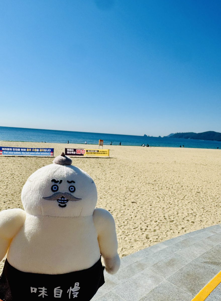 tsukajimuga's tweet photo. アニョハセヨ〜！
朝の韓国・釜山・海雲台(ヘウンデ)
海ならば…島二郎！
ということで慣れないながらも初ぬい活…。笑 https://t.co/GJg02AA4x1