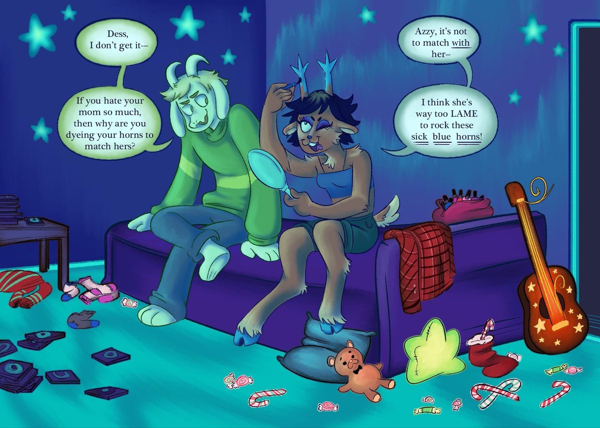 solarskips's tweet photo. Dessriel pastimes 

#deltarune #dessholiday https://t.co/PdqU37bGeS
