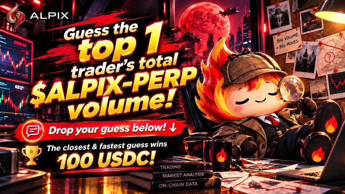 Alpix_io's tweet photo. 🚨 100 USDC MINIGAME!

Guess the #1 trader’s total $ALPIX-PERP trading volume 📈

To enter:
→ Follow @Alpix_io 
→ Drop your prediction + wallet address
→ Tag 3 friends

Closest &amp; fastest wins 100 USDC!

Results: Monday, Oct 12

DROP YOUR GUESS BELOW 👇 https://t.co/smhhdkRH9C