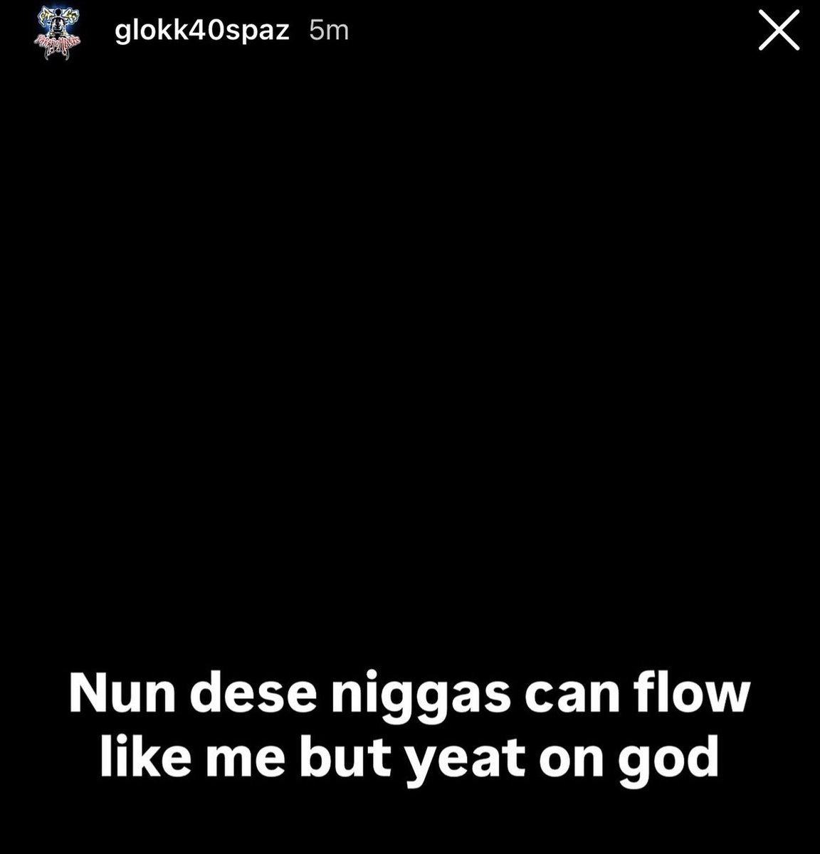 anish21k's tweet photo. NEW GLOKK40SPAZ STORY 🚨

"Nun dese mfs can flow like me but yeat on god" https://t.co/vKpCRr9wkU