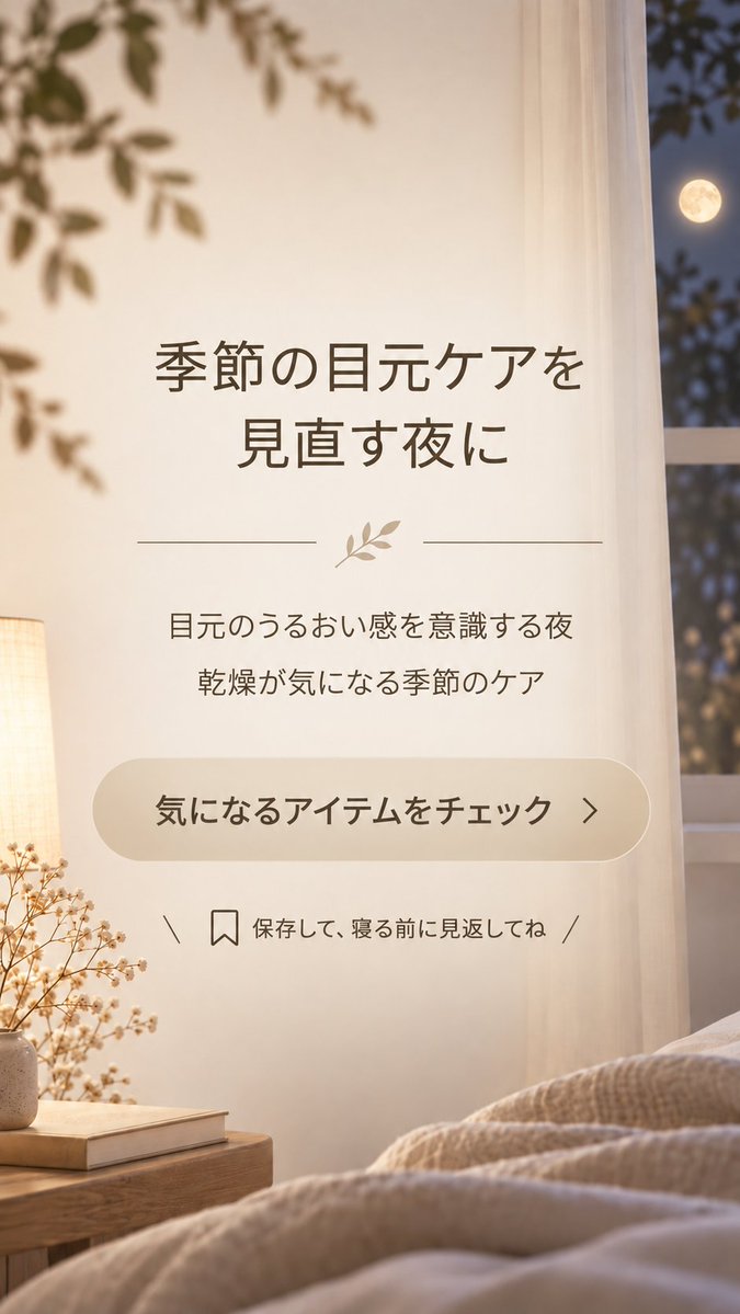popochannyan's tweet photo. 寝る前のとっておきタイムに、次の日をぱっちり目元で迎えたい日のためのケアアイテム見つけたよ😉(pr)

乾燥やハリ不足が気になる目元を優しくいたわれるのが嬉しいポイントなの💖

翌朝の目元印象がすっきりするのって、それだけで気分が上がるよね🙌
