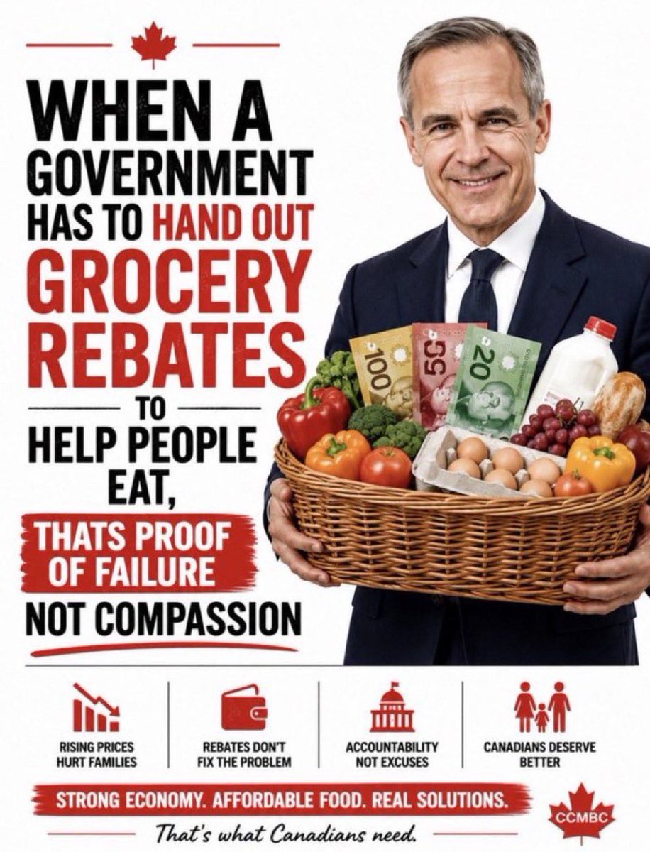 Victoria59L's tweet photo. What would you rather have … 

A Carney rebate/handout or the ability to feed your own family⁉️⁉️ https://t.co/dLyFB2yvtM