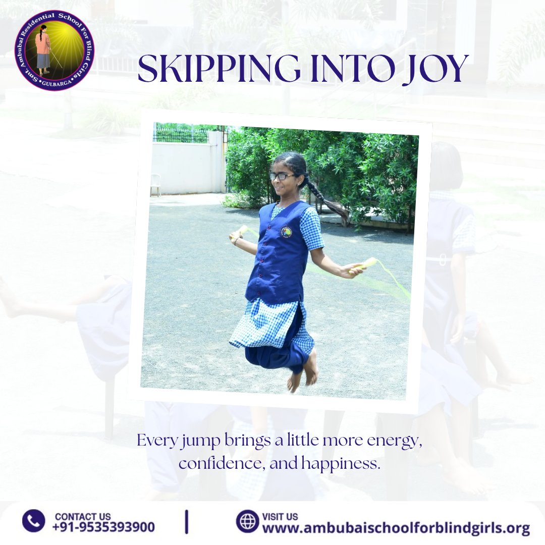 ambubaischool's tweet photo. Every jump brings a little more energy, confidence, and happiness.
Because sometimes, the simplest moments of play create the biggest smiles.
#ambubaischoolforblindgirls #JoyInEveryJump #PlayWithJoy #HappyHearts #ConfidenceAndJoy #LittleMoments #ChildhoodJoy #PlayfulMoments https://t.co/0RBmec65tZ