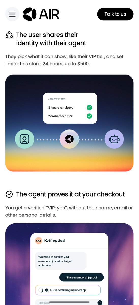tylerdurden88's tweet photo. We are ready. 

The agentic internet should not compromise any logic and experiences a normal website could provide to human, just because it can't identity the human behind the agent traffic. 

I will be hosting a panel to discuss with our partners and friends at @Visa @airasia Next @Ledger @vercel on how to enable the end to end agentic commerce journey with trust and usability. 

Then look out for the AIR team with @reapglobal . We've been cooking something lately 👀