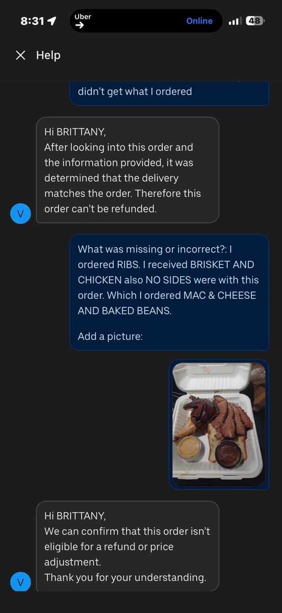 King_Toby_'s tweet photo. @UberEats 

Why yall agents are no help? I want a refund. https://t.co/6UO318PLxS
