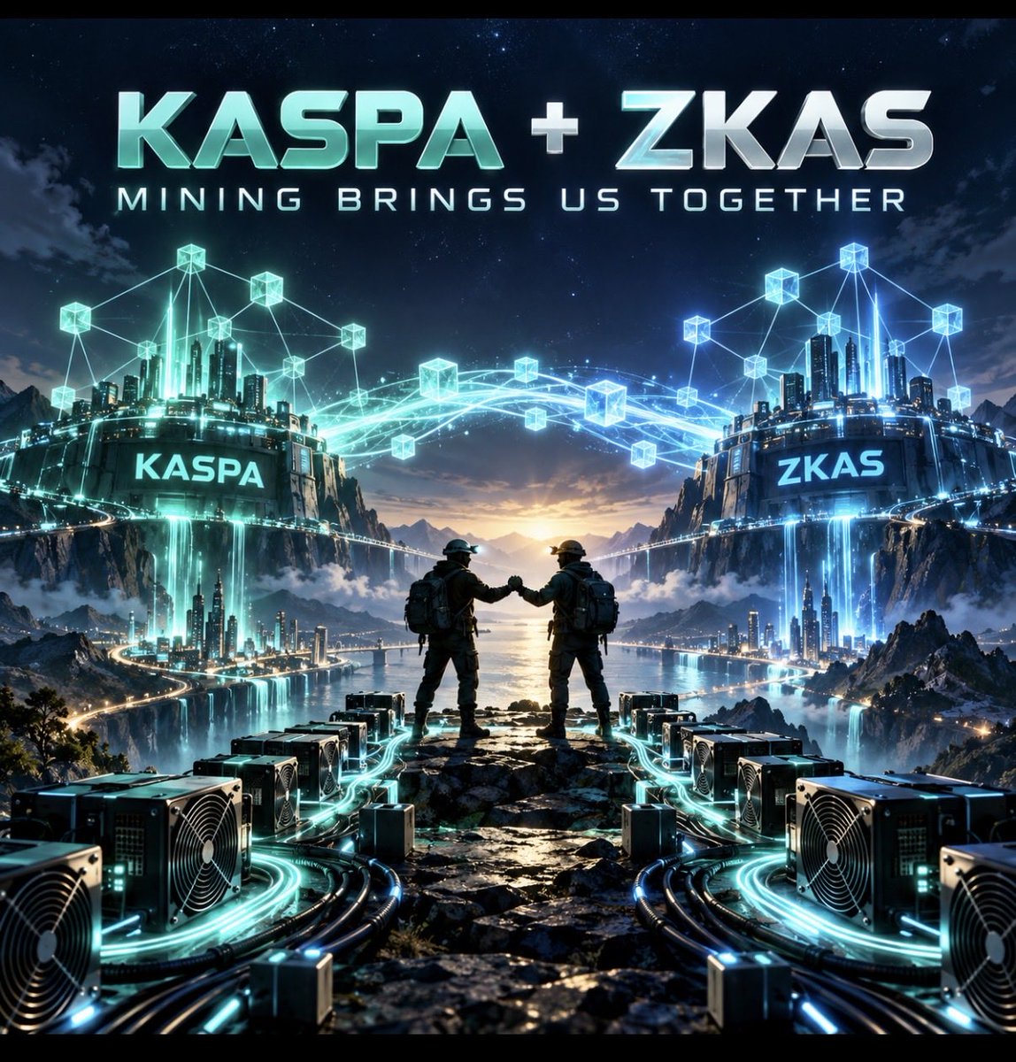 ZKas_Stream's tweet photo. Different chains, shared mining. 🤝⛏️

Merge mining Kaspa and ZKas brings miners—and communities—together around shared proof of work.
Here’s to learning from each other, building side by side, and growing the wider ecosystem. 

https://t.co/sHhycWubDB  https://t.co/dI1ajCPd6r  https://t.co/MRVDsxzUl7 
#Kaspa #ZKAS #MergeMining