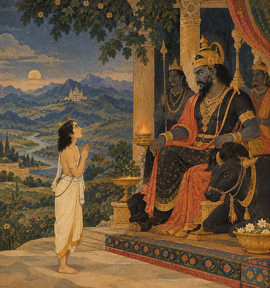 thathiddengirl4's tweet photo. Swami Vivekanand once said if I  get ten  Nachiketas I would change this India... Why we hardly see Nachiketa? Why he was rare? 

The question Nachiketa asked — one few dared to ask.

He stood before Yama, the Lord of Death, and asked:

What happens to a person after death?”

Not How do I live longer?
Not How do I become wealthy?
Not How do I escape death?

He wanted to know what lies beyond it. 

Yama offered him riches, long life, pleasures, music, chariots and everything the world could desire.

Nachiketa refused.

Because he had come for something that wealth could not buy:

the truth about death

And that question became the beginning of one of the deepest philosophical dialogues in the Upanishads.

— Katha Upanishad, 1.1