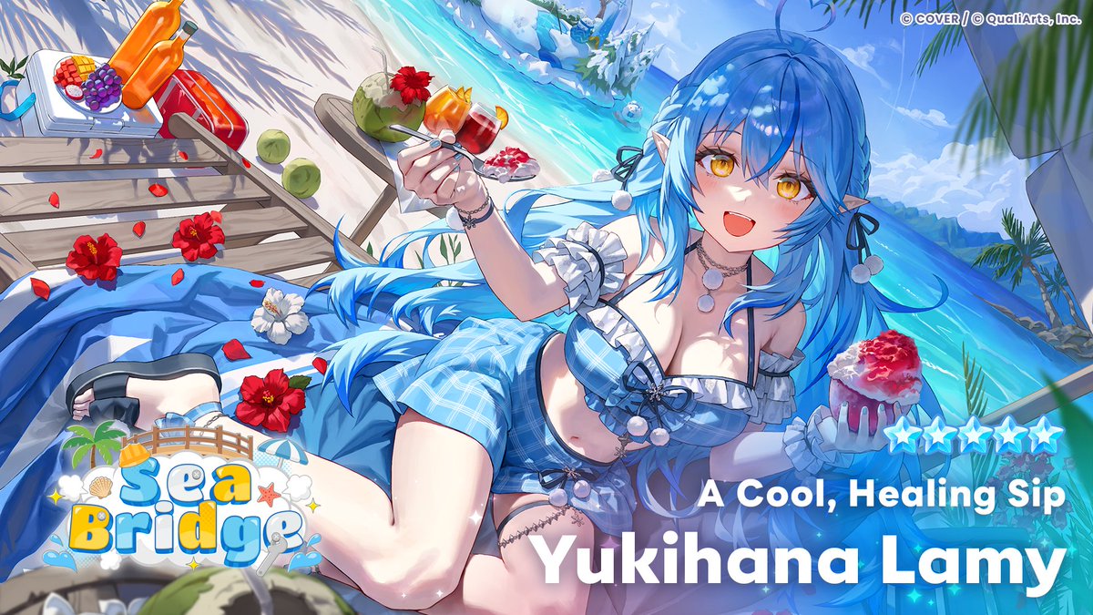 holo_dreams_en's tweet photo. /／
A new ★5 Member enters the stage!✨
Available in the gacha starting Wednesday, October 7 at 11:00 AM (JST)!🎉
\＼

Revealing the illustration for ★5 [A Cool, Healing Sip] Yukihana Lamy☃️

Obtain both her Park Outfit and Live Outfit when pulling her!✨

🔽 Check the thread below for the Outfit videos & Skill info👗✨

#holodori #YukihanaLamy