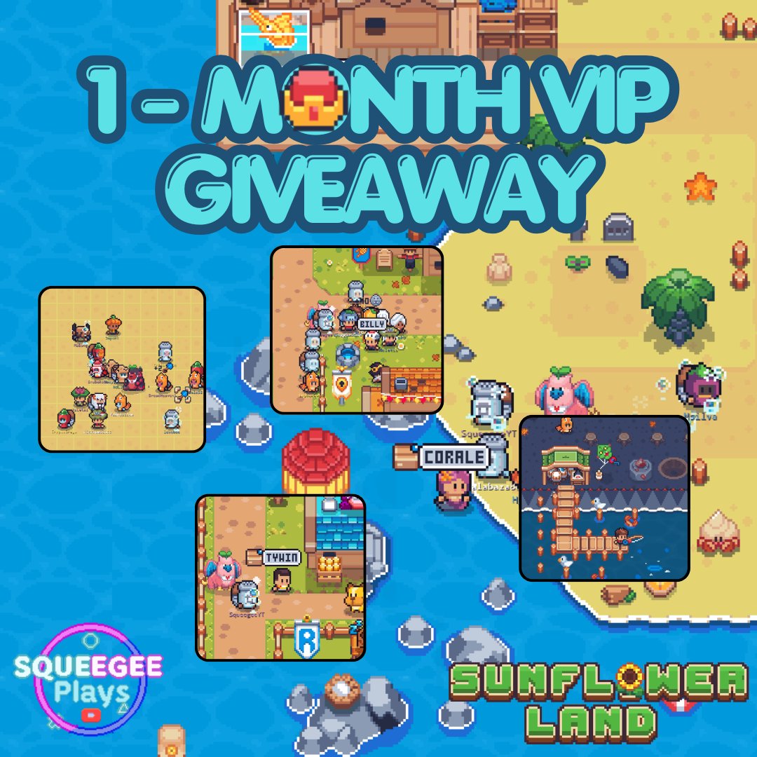 Squeegee_Plays's tweet photo. 📣Giving Away Another 1-Month VIP

How To Join:
1⃣Like &amp; Repost
2⃣Follow @Squeegee_Plays @0xSunflowerLand 
3⃣Comment a photo of your favorite part of the game that makes playing SFL worthwhile (see pic below ie. Digging everyday gives reward + a lot of coins etc)

Winner in 48hrs https://t.co/yx4wwtSqbS