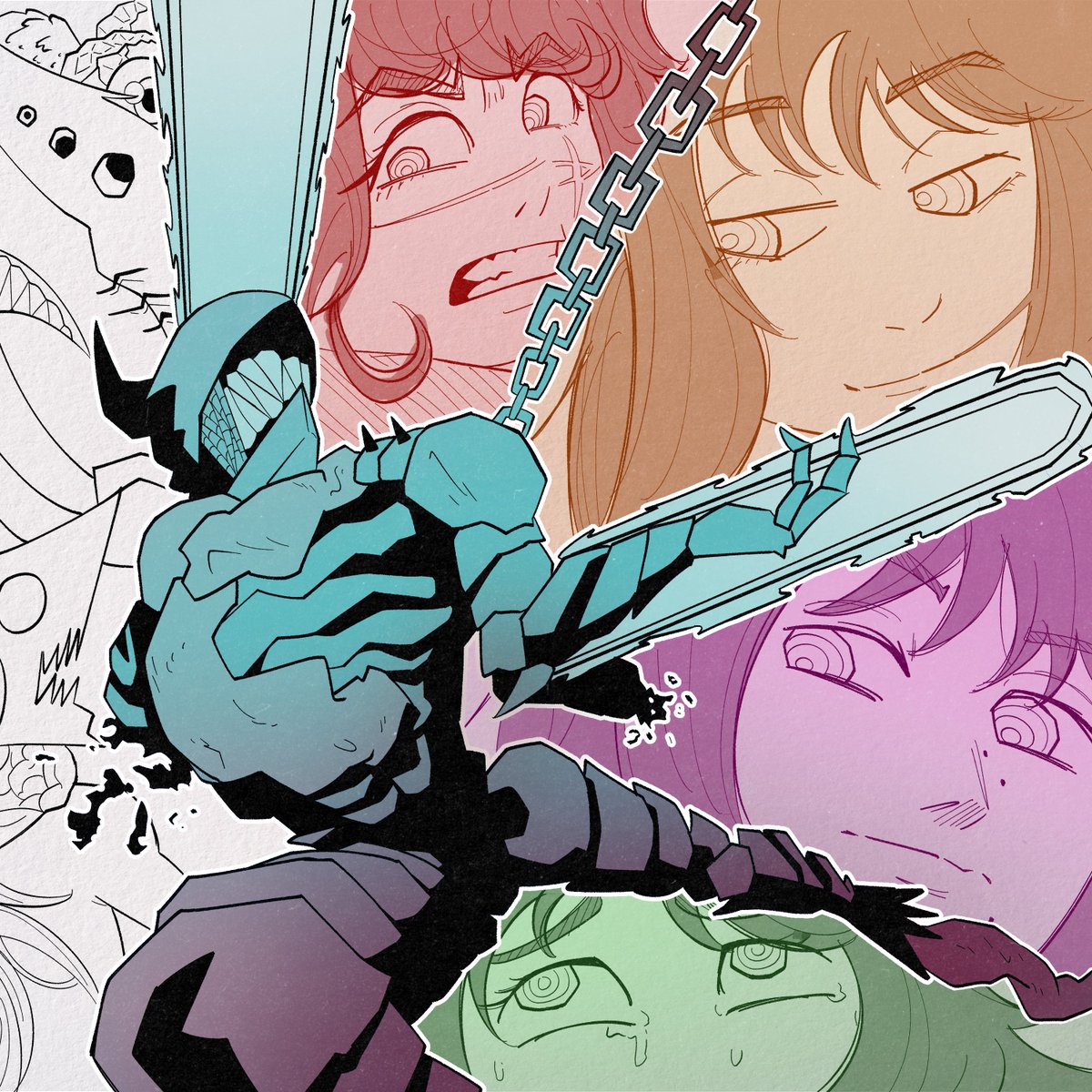 sam1sann1's tweet photo. 'Hell, 1988 | Chainsaw Man Vs. The Four Hoursemen'

#CSMTOBER Day 4 - Past https://t.co/8LPKRYkxR4