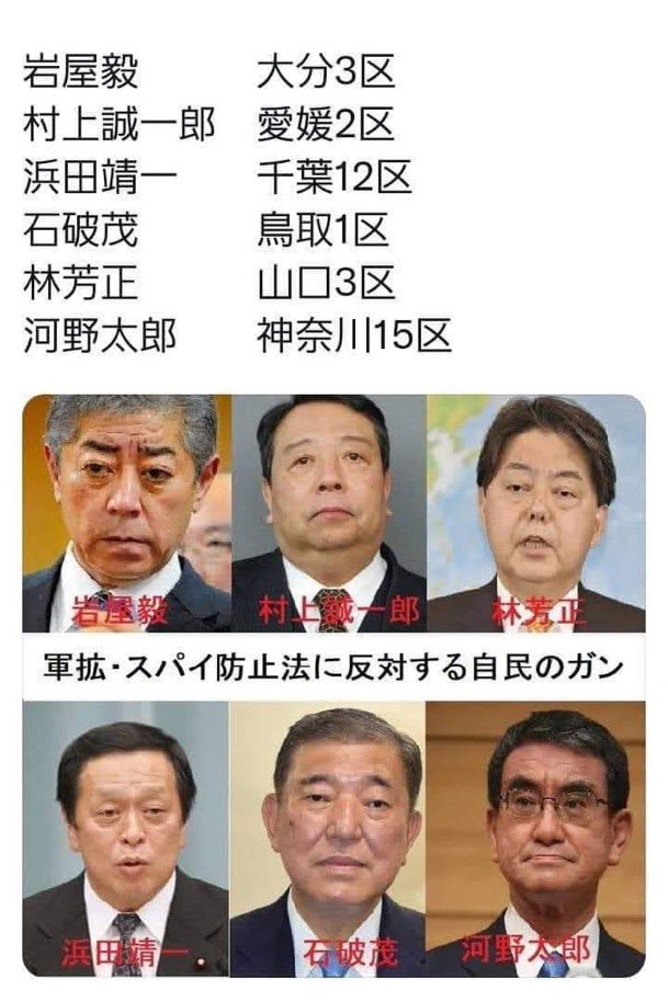 syouyutosyouga's tweet photo. 今まさに
この人たちに日本は
隣国に売り渡されようとしています‼️ https://t.co/1wFgwA9VRr