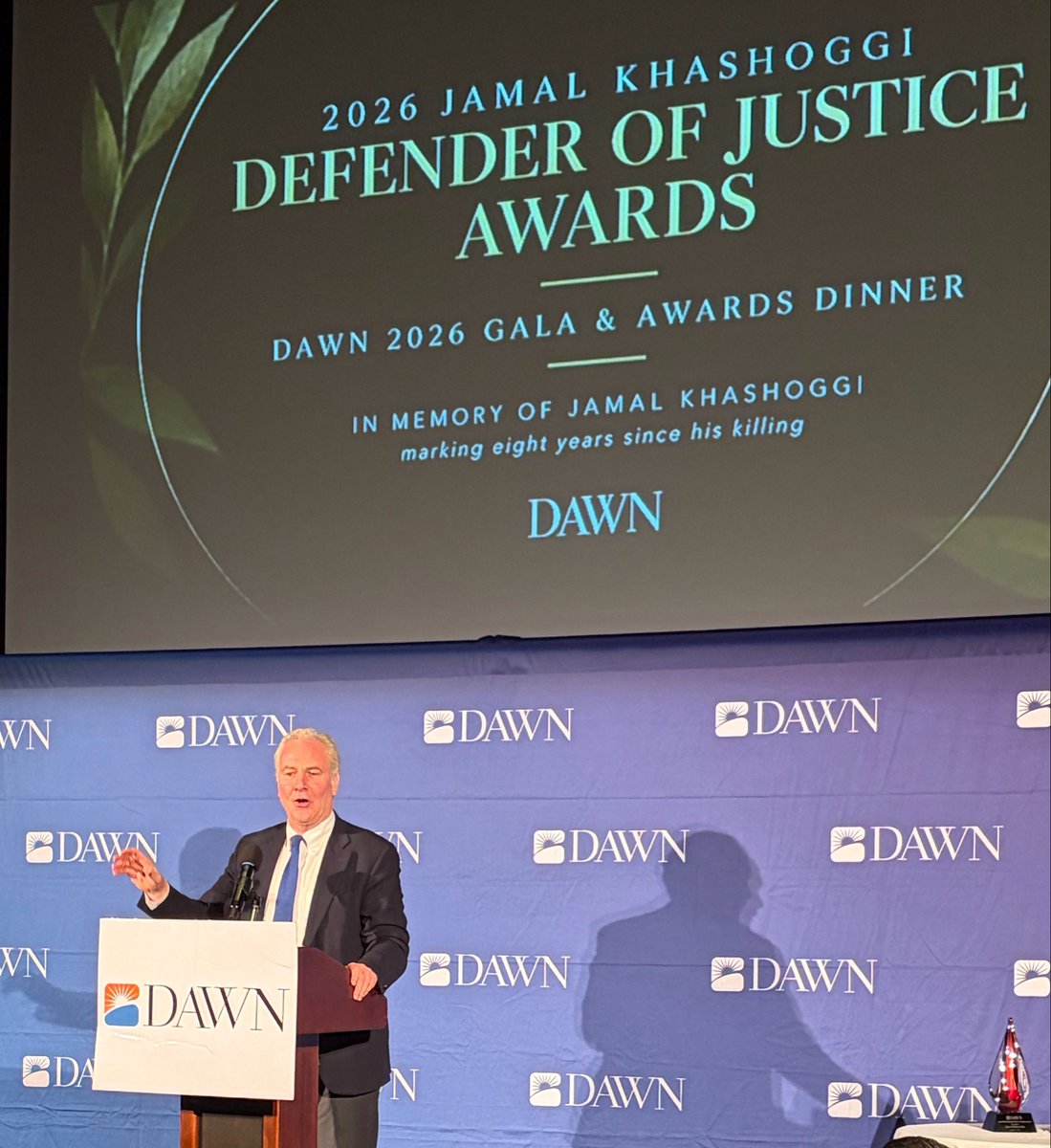 NegarMortazavi's tweet photo. Senator @ChrisVanHollen with moral clarity and @FranceskAlbs reminding us that: The UN was not created to bring us to heaven but to save us from hell.

Proud of my friend @ASE alongside Dr. @Tanyaalih both honored as Defenders of Justice here by @DAWNmenaorg. https://t.co/nbbIXQyW1b
