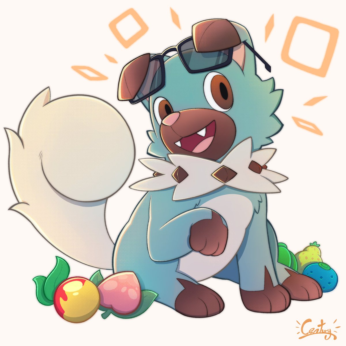 Century_____'s tweet photo. Hey! Who took all my berries? 🫐🍓

Finished comm for the shiniest rock dog @wavyJaevy https://t.co/f99LZpMiNA
